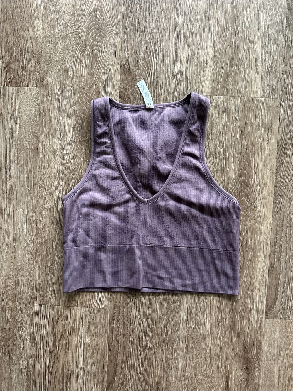 Athleta Aurora Seamless Crop Rib Tank Top Mauve Small Athletic Workout Yoga